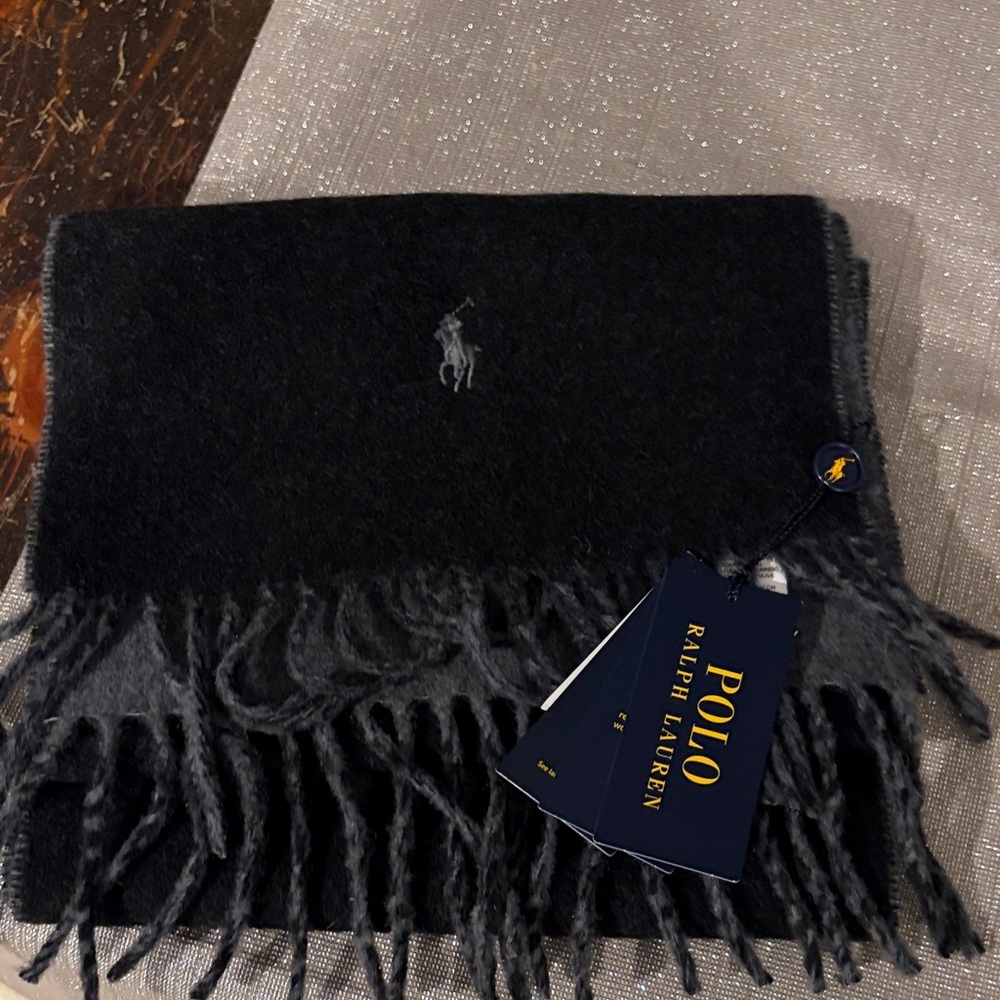 Polo by Ralph Lauren Charcoal Fringe Scarf